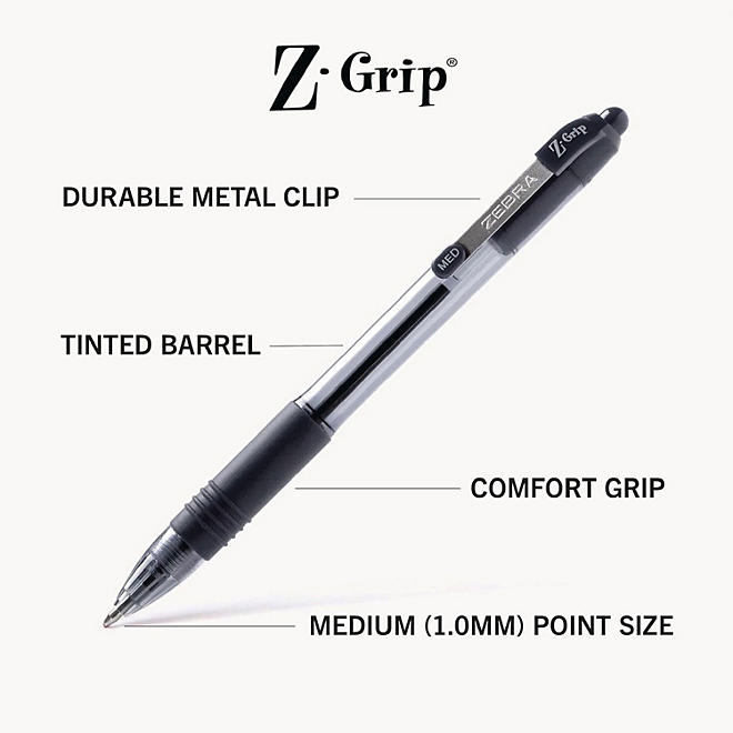 Zebra - Z-Grip Retractable Ballpoint Pen, Black Ink, Medium - 24/Pack 5