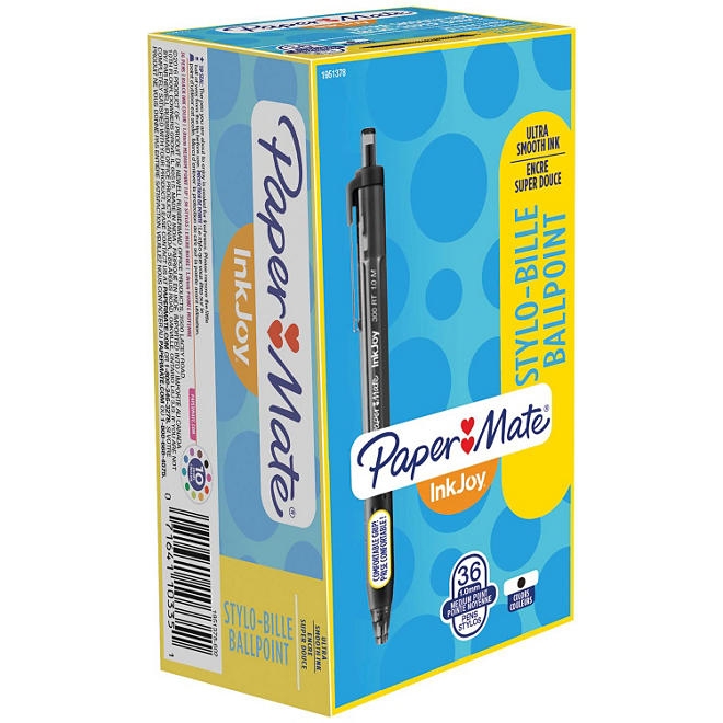 Paper Mate InkJoy 300RT Ballpoint Pen, 1mm, Black, 36pk. 3