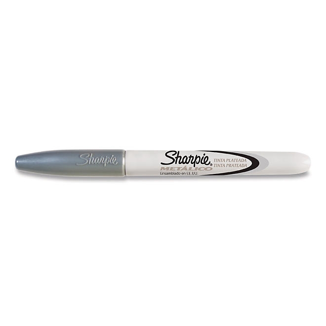 Sharpie Metallic Permanent Marker, Fine Point, Metallic Silver, 12ct. 5