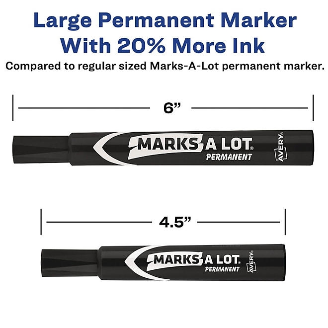 Avery MARKS A LOT Large Desk-Style Permanent Marker Value Pack, Broad Chisel Tip, Black, 36/Pack 5