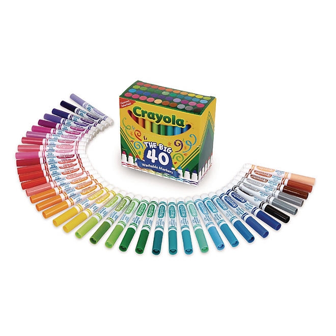 Crayola Washable Markers, Broad Point, Assorted Classic Colors, 40/Set 4