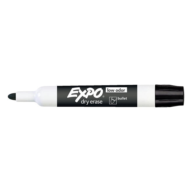 EXPO Low Odor Dry Erase Markers, Black Bullet Tip, 12 ct. 5