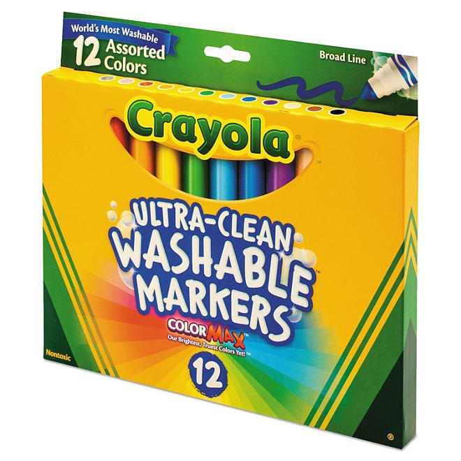 Crayola Washable Markers, Broad Point, Classic Colors, 12 Set 5