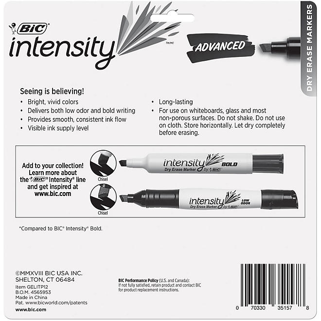 BIC Low Odor and Bold Writing Dry Erase Marker, Chisel Tip, Assorted Colors, 12ct. 4