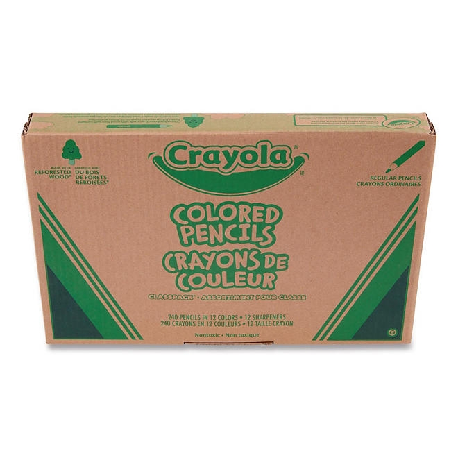 Crayola Color Pencil Classpack Set with (240) Pencils and (12) Pencil Sharpeners, Assorted Lead and Barrel Colors, 240/Pack 3