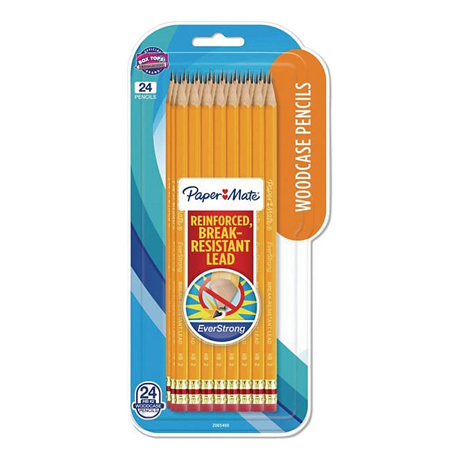 PaperMate EverStrong 2 Pencils, HB (2), Black Lead, Yellow Barrel, 24/Pack 4