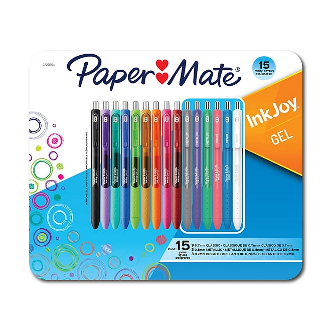 Paper Mate InkJoy Gel Pens, Medium Tip, Assorted Colors, 15 Count 3