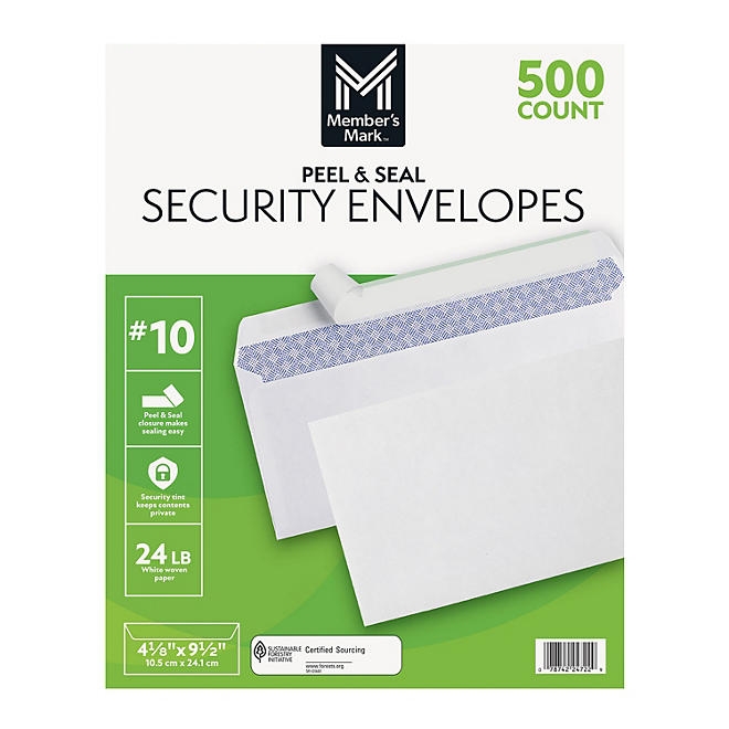 Member's Mark Envelope 10, Peel and Seal 500 ct. 3