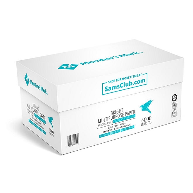 Member's Mark Multipurpose Paper, 8.5 x 11", 96 Bright, 20 lbs., 8 Reams (4,000 sheets) 5