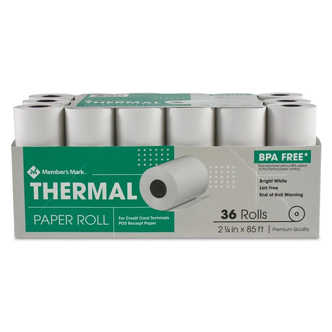 Member's Mark Thermal Receipt Paper Rolls, 2 1/4" X 85', 36 Rolls 3