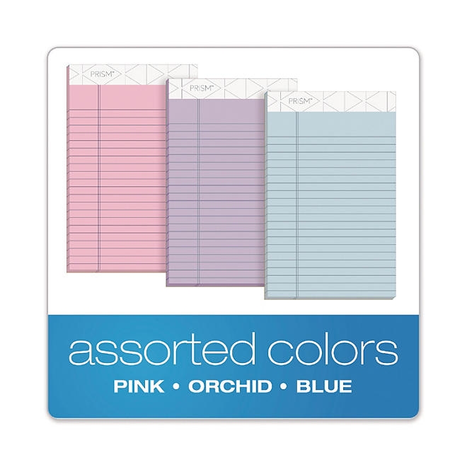 TOPS - Prism Plus Colored Junior Legal Pads, 5 x 8, Pastels - 6 50-Sheet Pads/Pack 4