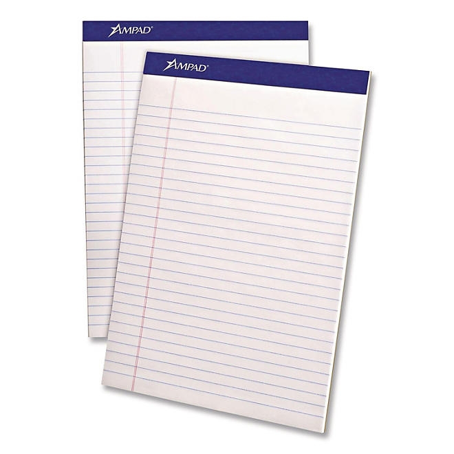 Ampad - Evidence Perf Top, Legal Rule, Letter, White, 50-Sheet Pads/Pack - Dozen 3