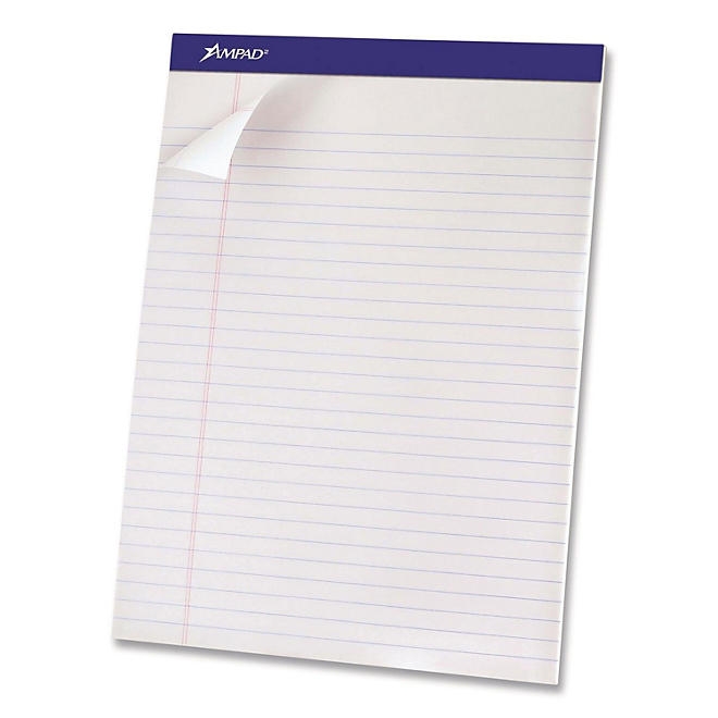 Ampad - Evidence Perf Top, Legal Rule, Letter, White, 50-Sheet Pads/Pack - Dozen 4