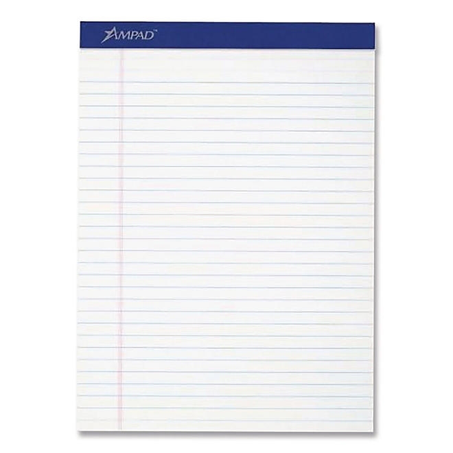 Ampad - Evidence Perf Top, Legal Rule, Letter, White, 50-Sheet Pads/Pack - Dozen 5