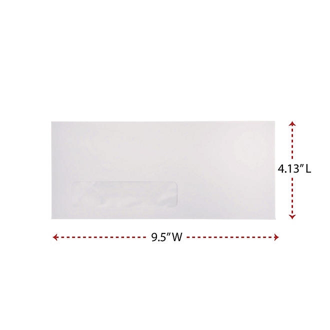 Universal® Window Business Envelope, 10, 4 1/8" x 9 1/2", White, 500/Box 5