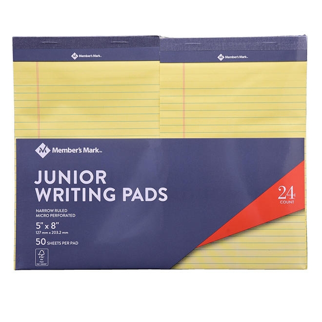 Member's Mark Jr Writing Pad - Perforated Canary 24-Pack 3