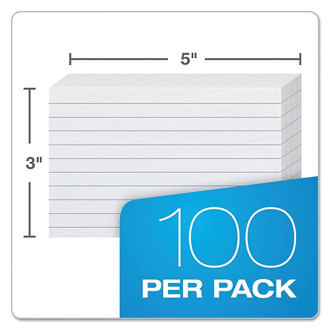 Oxford - Index Cards - Ruled - 3 x 5" - 100 Cards 5