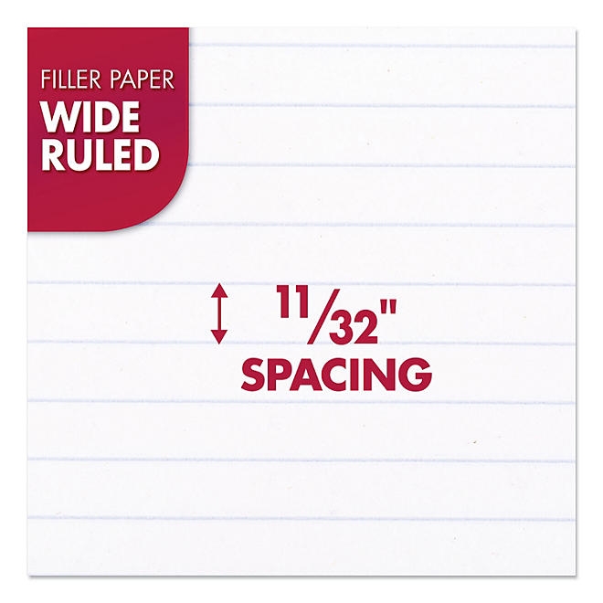 Mead - Filler Paper, 16-lbs., Wide Ruled, 3-hole punched - 10-1/2 x 8 - 200 Sheets 4