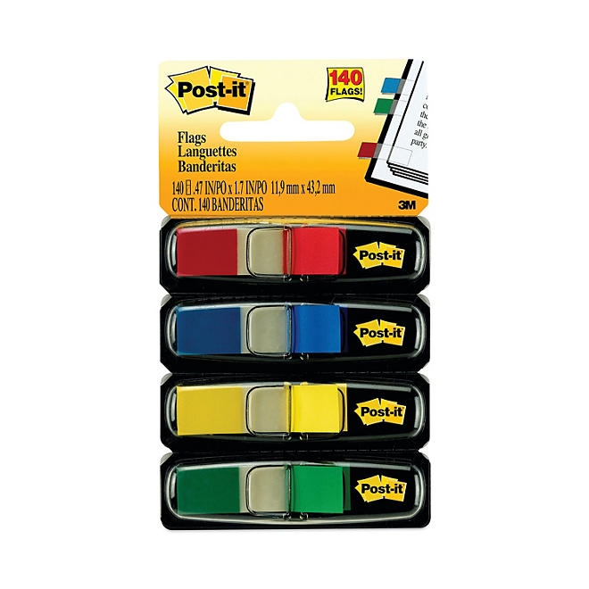 Post-it Flags - Small Page Flags in Dispensers, Four Colors, 35/Color - 4 Dispensers/Pack 3