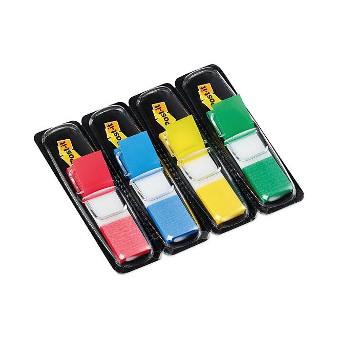 Post-it Flags - Small Page Flags in Dispensers, Four Colors, 35/Color - 4 Dispensers/Pack 5