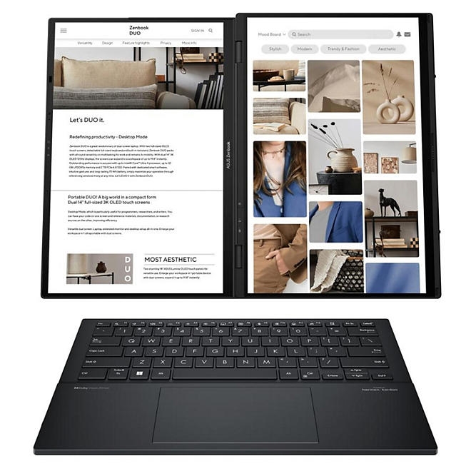 ASUS Zenbook DUO 14" WUXGA OLED Dual Touchscreen Windows Laptop | Intel Core Ultra 9 185H | 16GB RAM | 1TB SSD | 2-Year Warranty + 1-Year Accidental Damage Protection 5