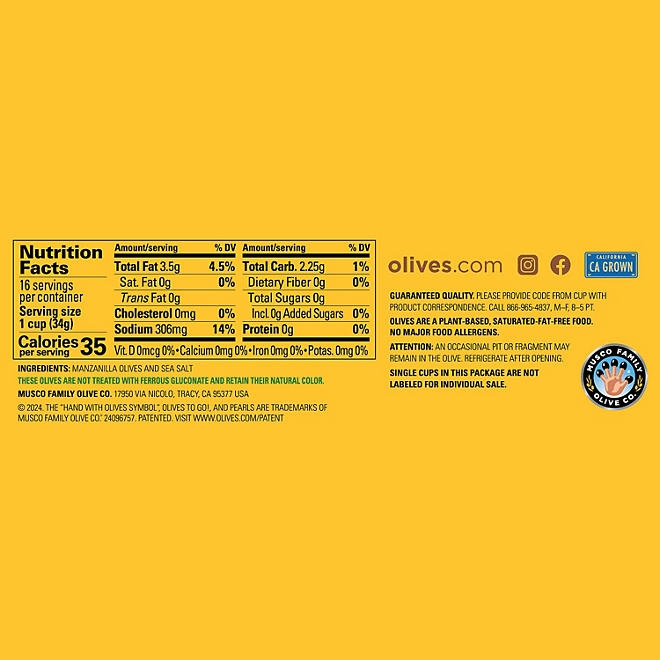Pearl's Pitted Black Olives To Go Cups, 1.2 oz., 16 pk. 4