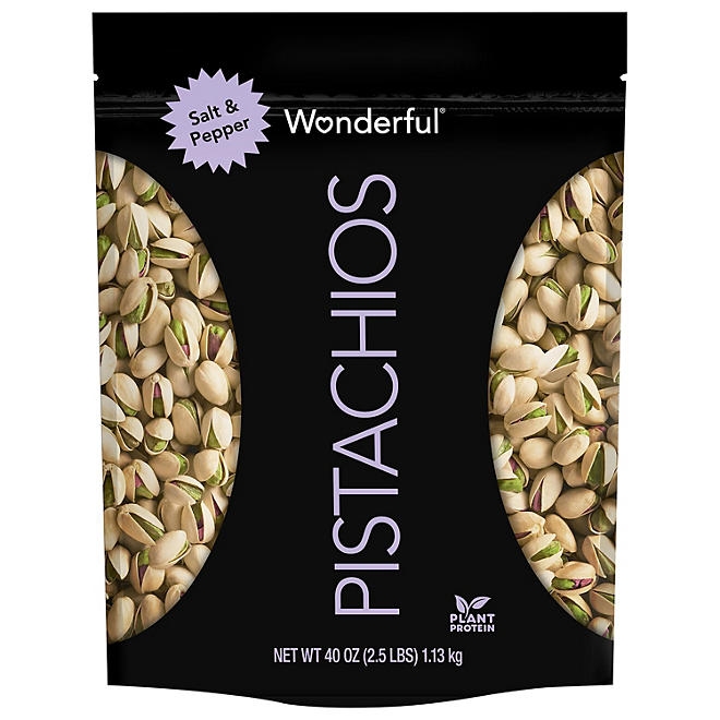 Wonderful Salt & Pepper Pistachios, 40 oz. 3