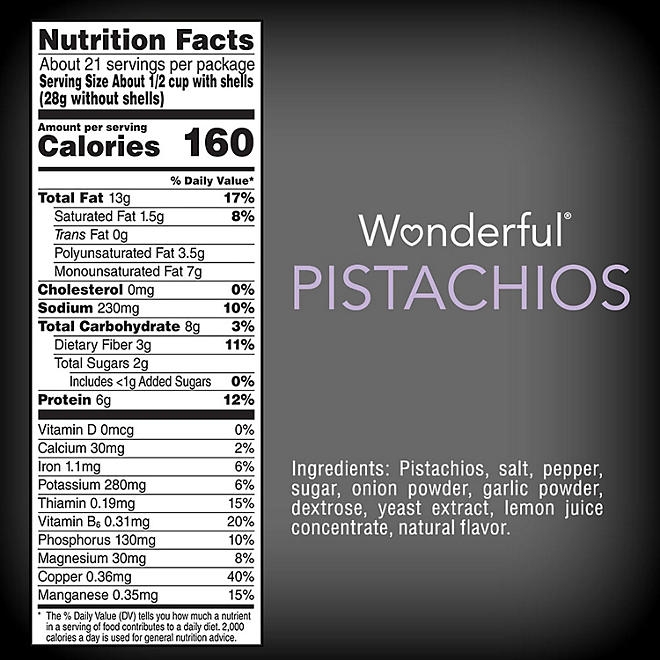 Wonderful Salt & Pepper Pistachios, 40 oz. 4