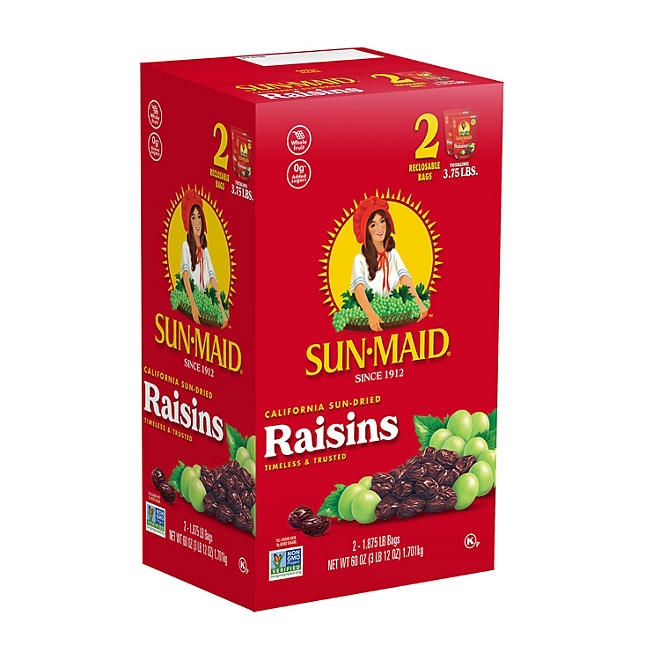 Sun-Maid California Sun-Dried Raisins, 30 oz., 2 pk. 3