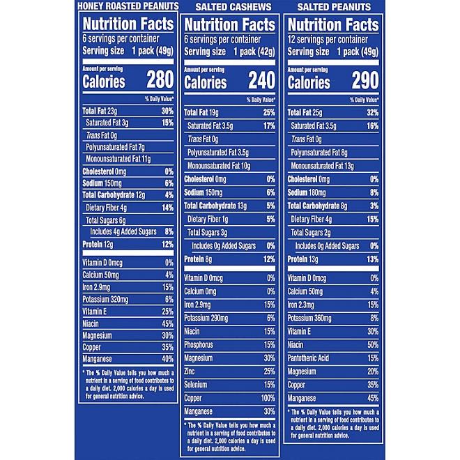 Planters Variety Pack Cashews & Peanuts, 24 pk. 4
