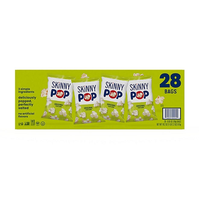 SkinnyPop Original Popcorn Snack Bags, 0.65 oz., 28 pk. 3