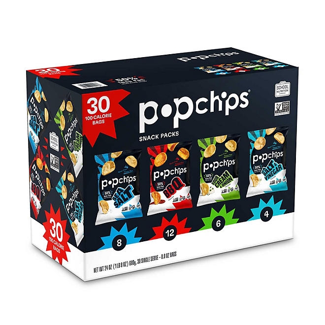 Popchips Variety Pack Chips, 0.8 oz., 30 pk. 3