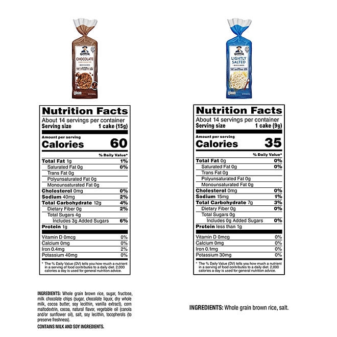 Quaker Rice Cakes, Variety Pack, 4 pk. 5