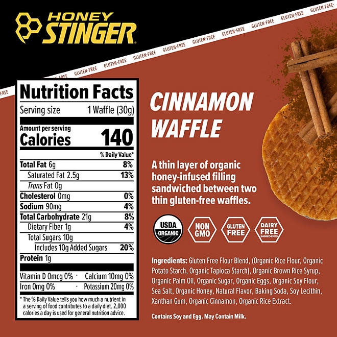 Honey Stinger Gluten-Free Organic Energy Waffle, Cinnamon, 12 ct. 4