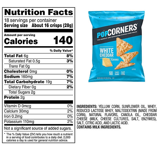PopCorners White Cheddar Popped-Corn Snack, 18 oz. 4