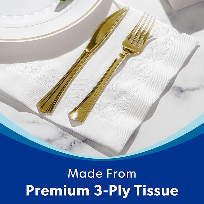 Member's Mark Ultra Premium 3-Ply White Dinner Napkins, 4 pks., 80 napkins/pk. 5