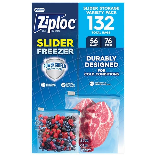Ziploc Slider Freezer Bags, Variety Pack, 132 ct. 3