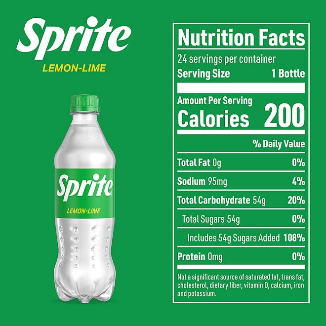 Sprite Lemon Lime Soda Soft Drinks, 16.9 fl oz., 24 pk. 4