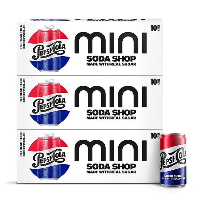Pepsi Soda Shop Made With Real Sugar Mini Cans, 7.5 fl. oz., 30 pk. 3