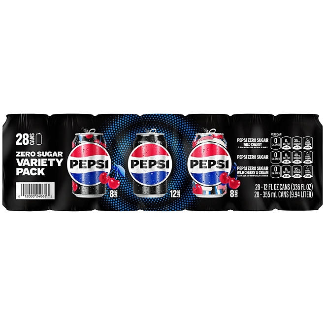 Pepsi Zero Sugar Soda Cola Variety Pack 12 fl. oz., 28 pk. 3