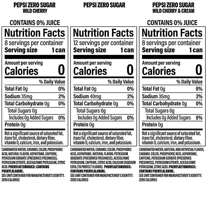 Pepsi Zero Sugar Soda Cola Variety Pack 12 fl. oz., 28 pk. 4