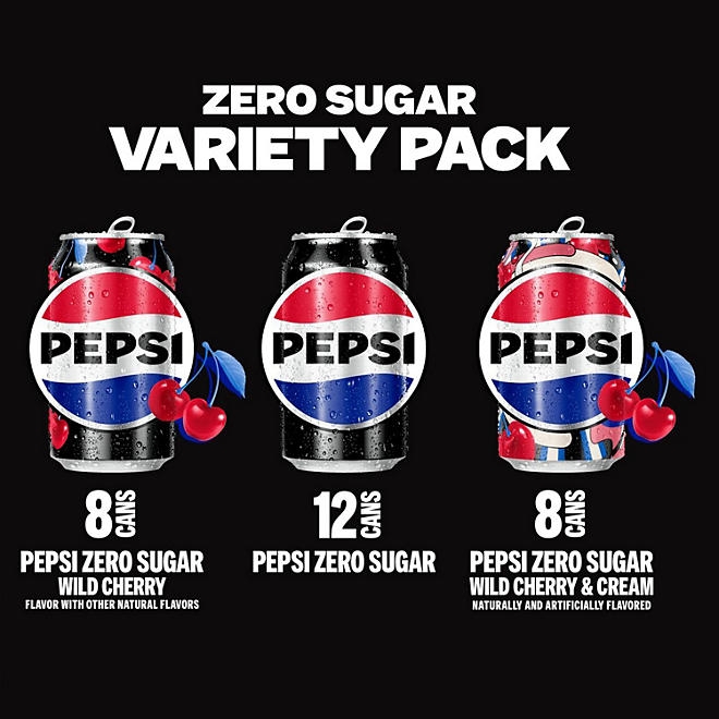 Pepsi Zero Sugar Soda Cola Variety Pack 12 fl. oz., 28 pk. 5