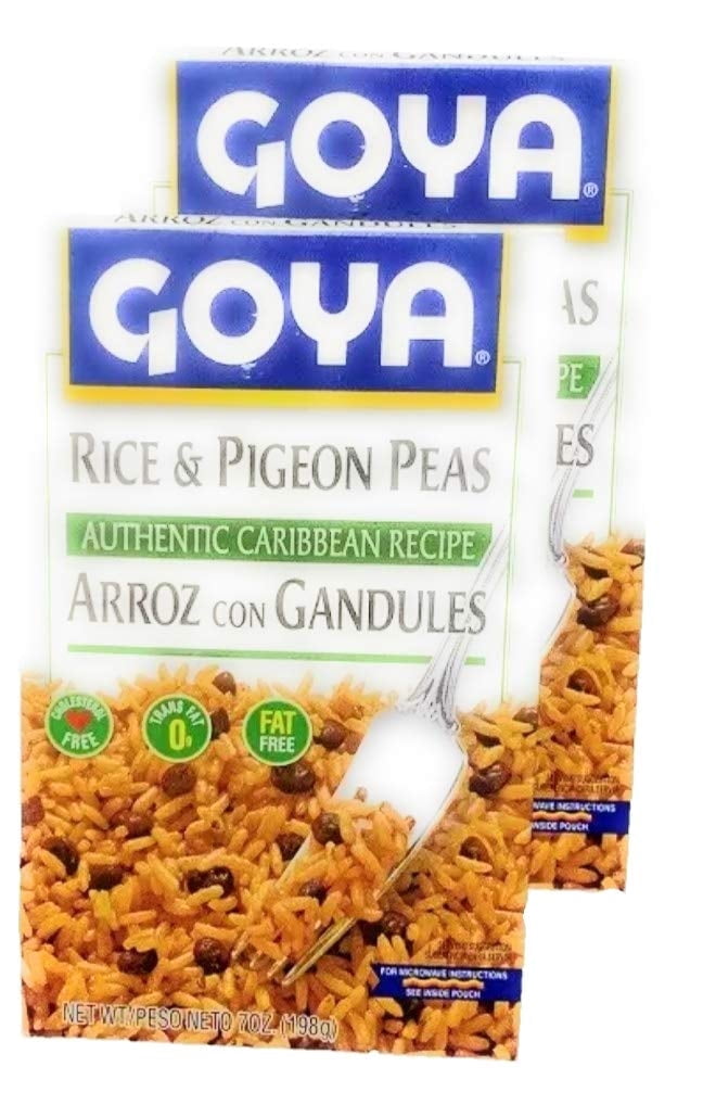 2 Pack Goya Rice & Pigeon Peas Authentic Caribbean Recipe Arroz Con Gandules 7Oz