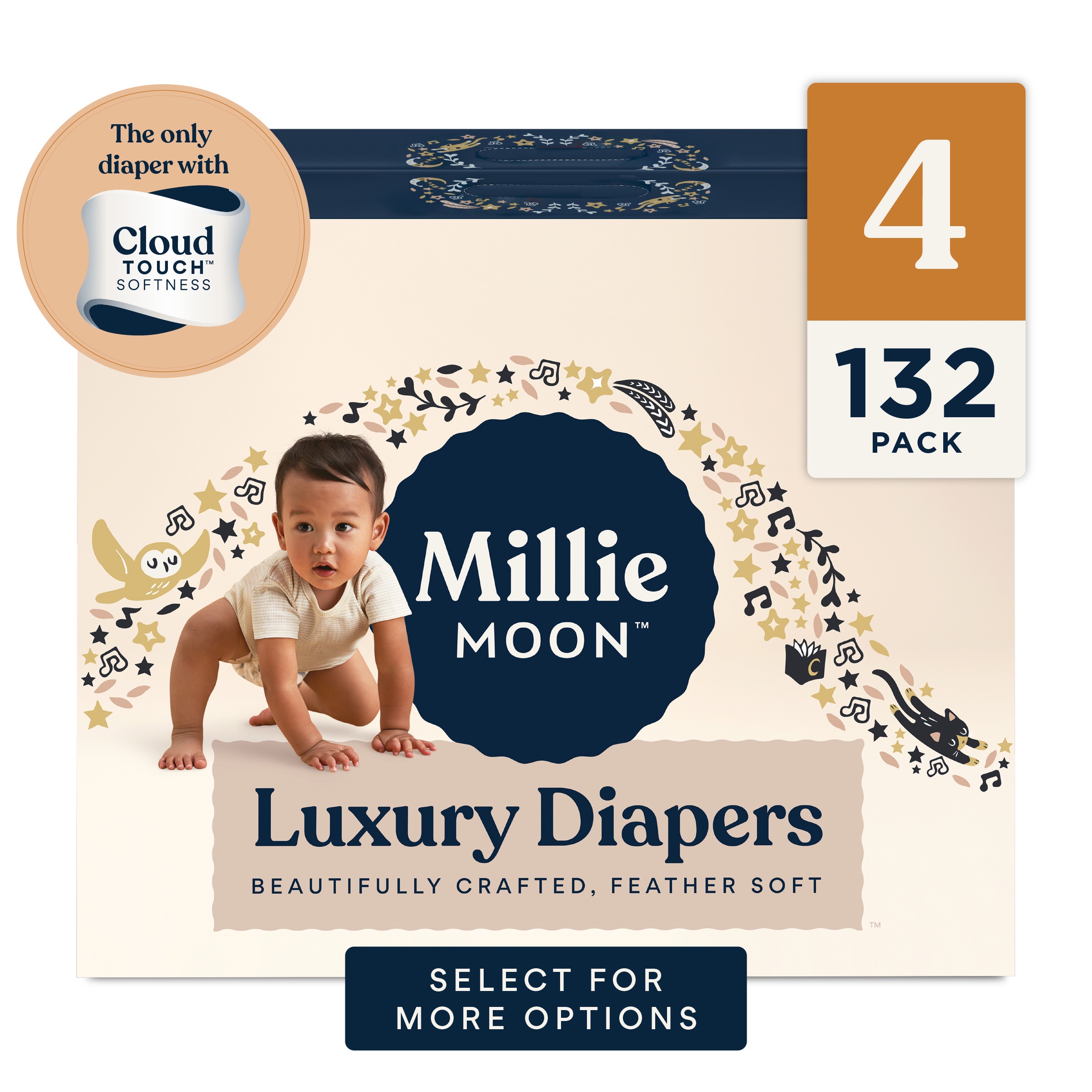 (2 pack) Millie Moon Luxury Diapers, Size 4, 66 Count