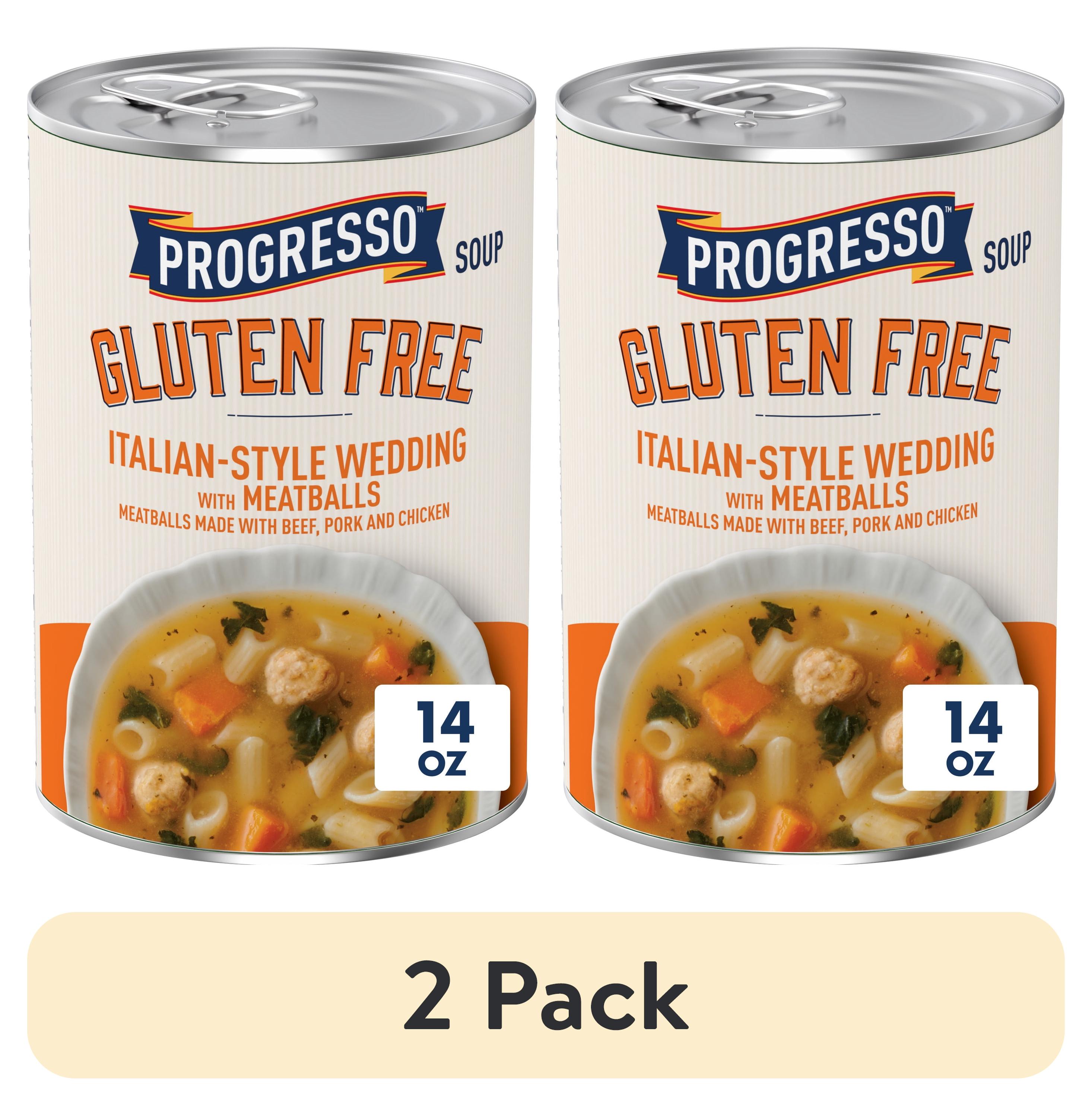(2 pack) Progresso Gluten Free Italian-Style Wedding With Meatballs Canned Soup, 14 oz.