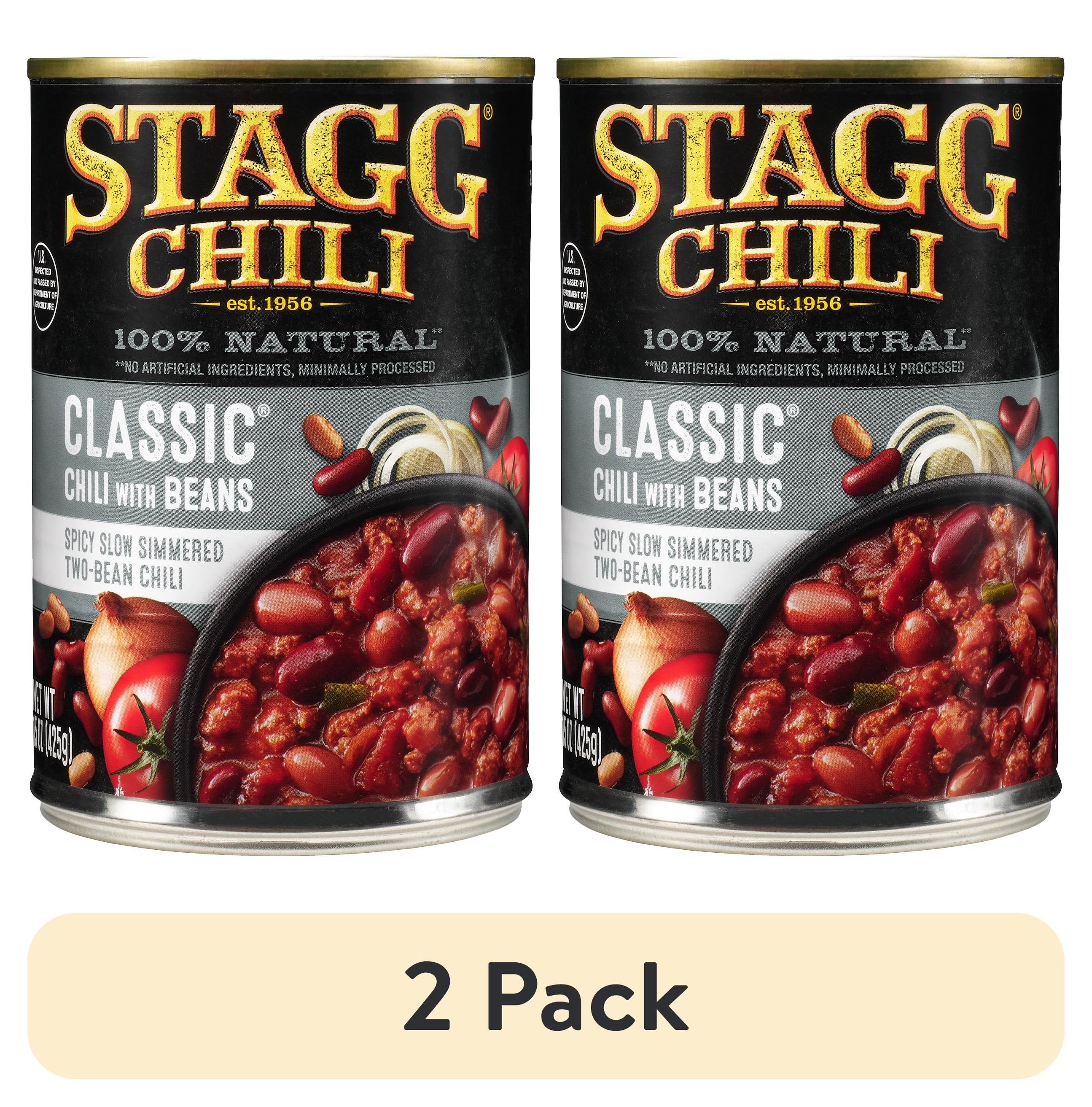 (2 pack) STAGG CLASSIC Chili with Beans Beef, Shelf Stable, 15 oz Steel Can