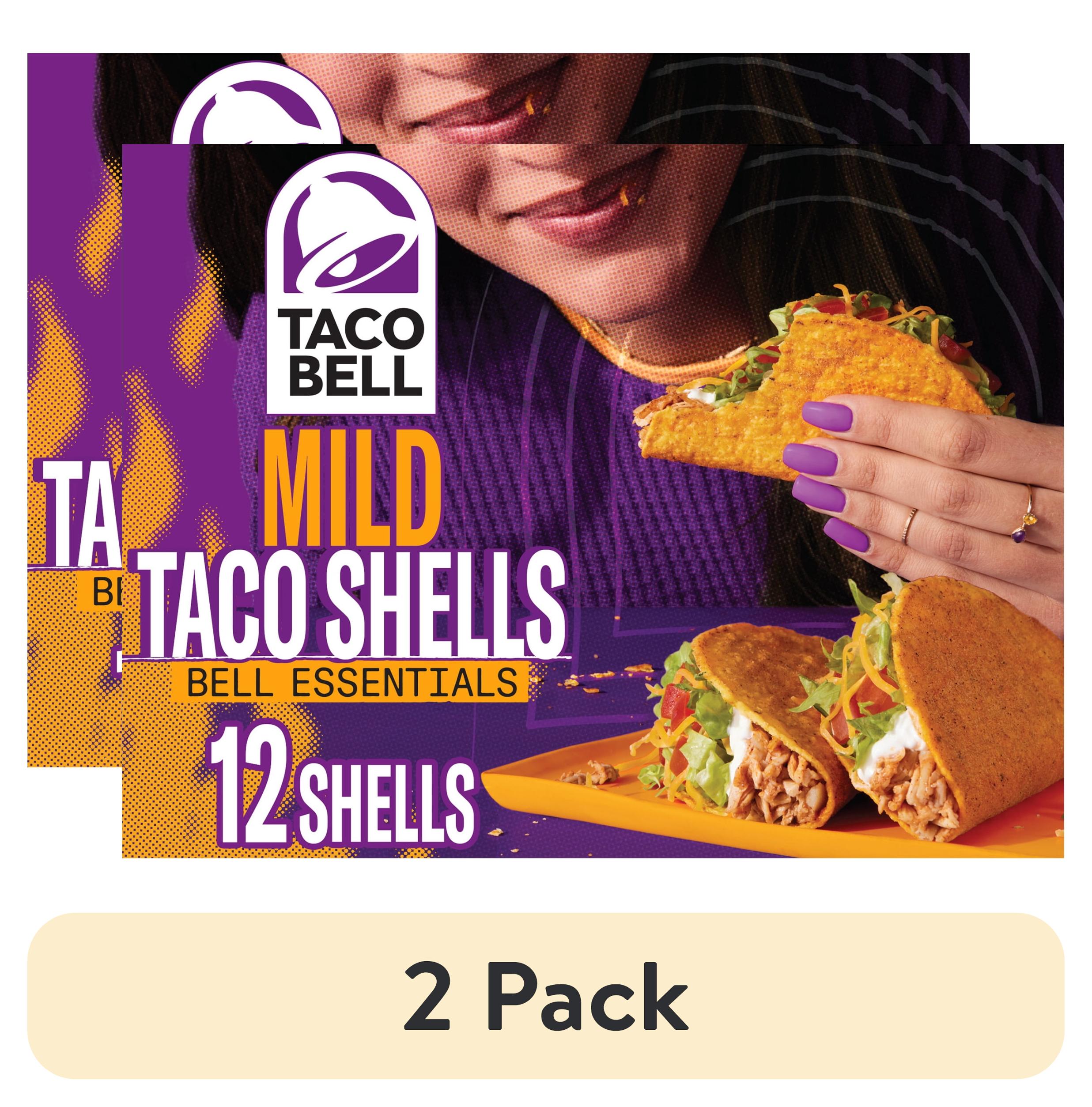 (2 pack) Taco Bell Mild Seasoned Flavor Crunchy Taco Shells, 12 Count, 4.8 oz Box