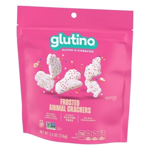 2-pack Glutino Gluten Free Frosted Animal Crackers, Gluten Free Snacks, 5.5 oz