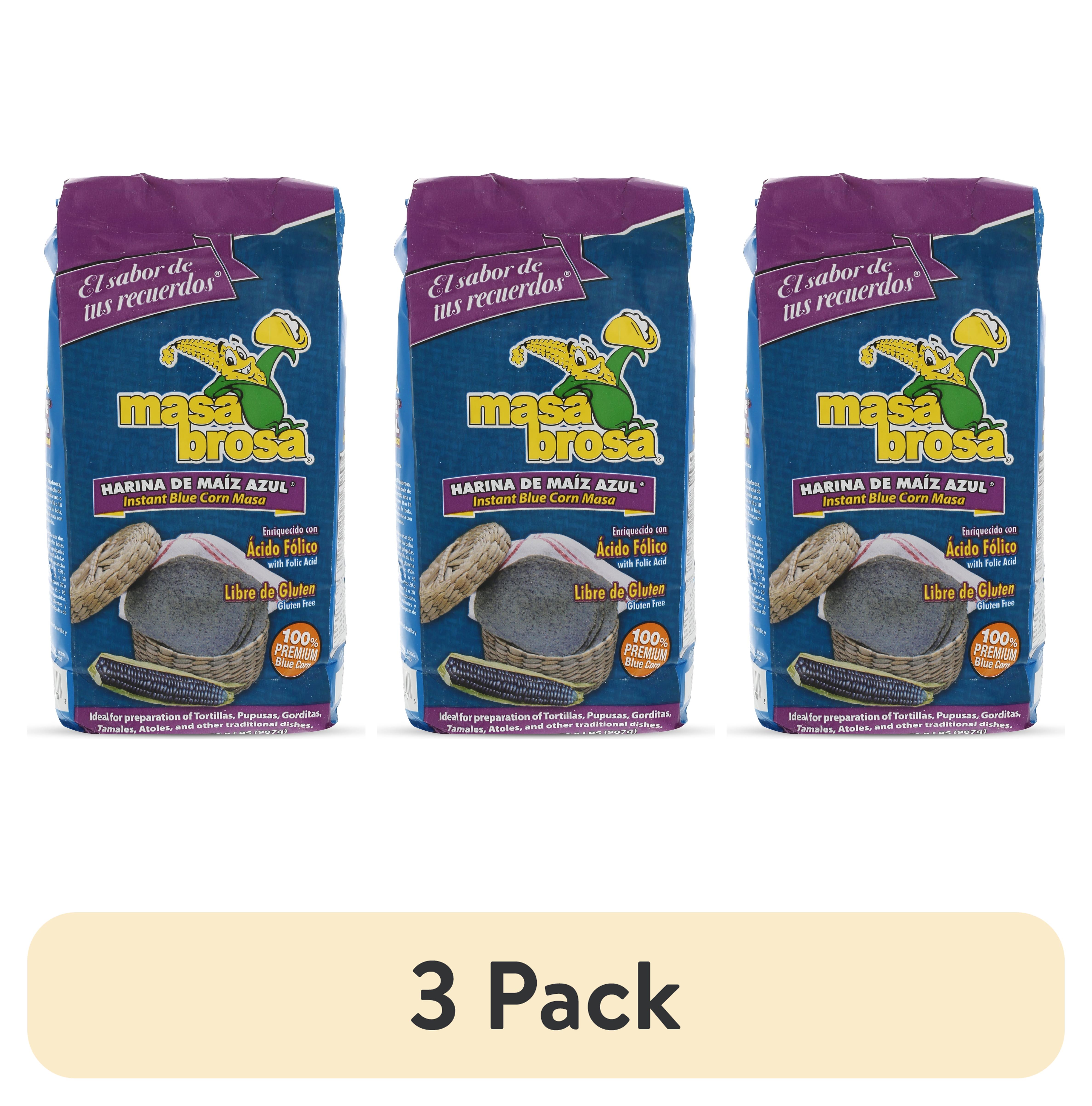 (3 pack) Masa Brosa Instant Blue Corn Flour Mix, 2 lbs, Gluten-Free