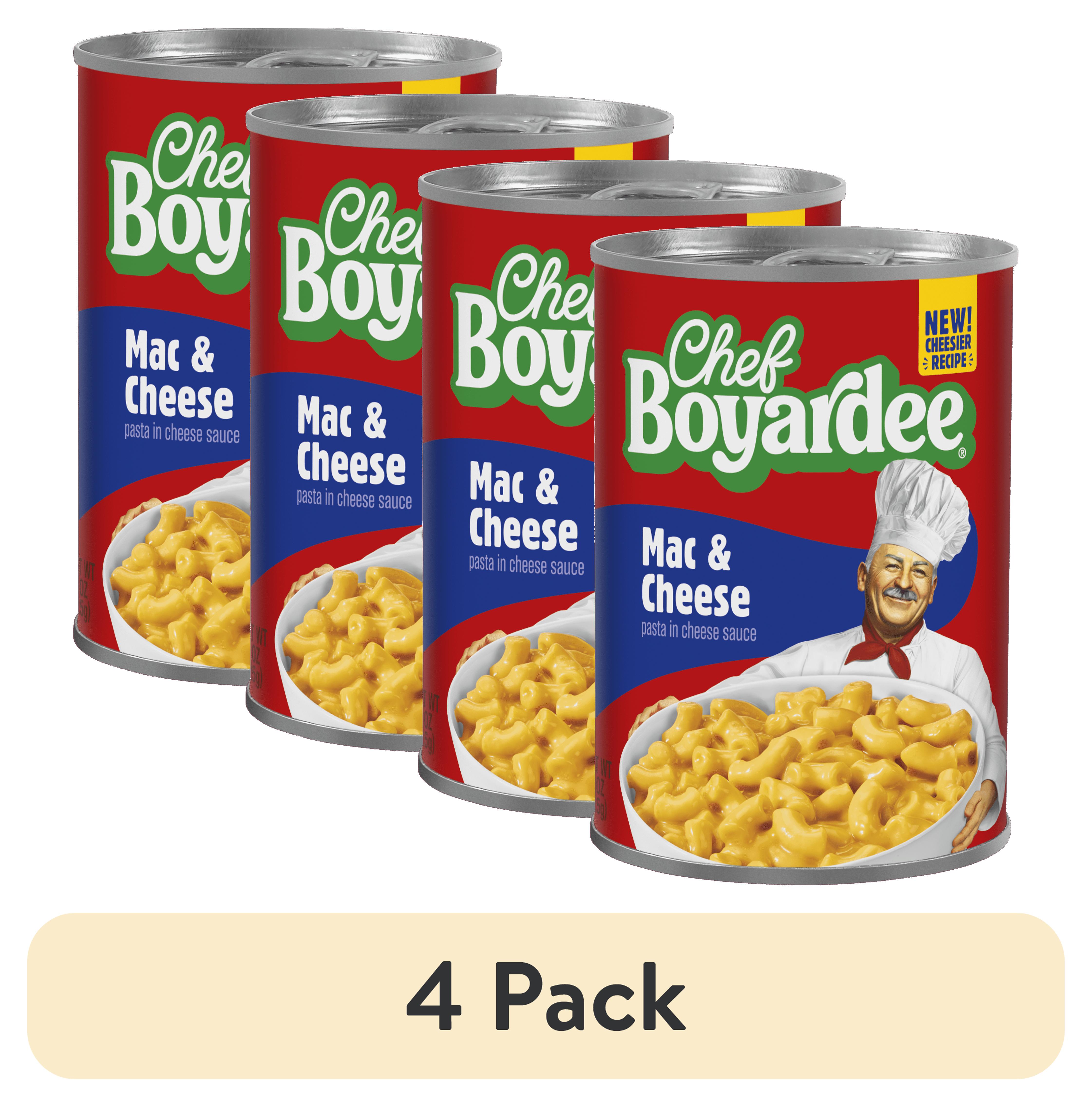 (4 pack) Chef Boyardee Mac and Cheese, Ready-to-Eat Meal, 15 oz. Can